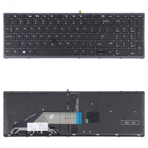 Pour clavier HP ZBOOK 15 G3 17 G3 US Version avec rétroéclairage et pointage SH6449974-05