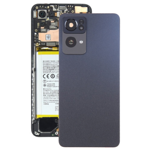 Pour OPPO Reno7 Pro couvercle arrière de batterie d'origine avec couvercle d'objectif d'appareil photo (noir) SH71BL1513-06