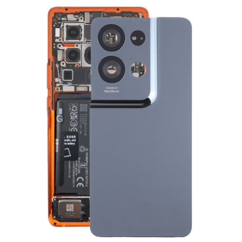 Pour OPPO Reno8 Pro + couvercle arrière de batterie d'origine avec couvercle d'objectif d'appareil photo (noir) SH79BL174-06