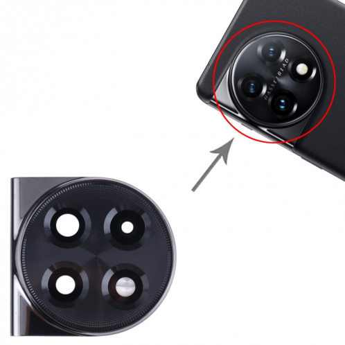 Pour OnePlus 11R / Ace 2 Couvercle d'objectif d'appareil photo d'origine (noir) SH661B1665-04