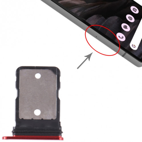 Pour Google Pixel 7A Plateau de carte SIM d'origine avec broche SIM (rouge) SH692R1303-05