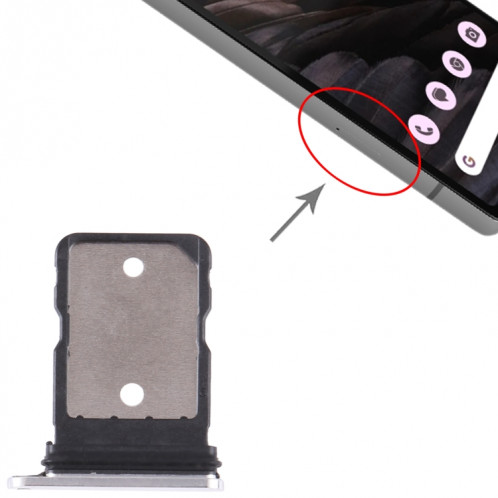 Pour Google Pixel 7A Plateau de carte SIM d'origine avec broche SIM (argent) SH692S1275-05