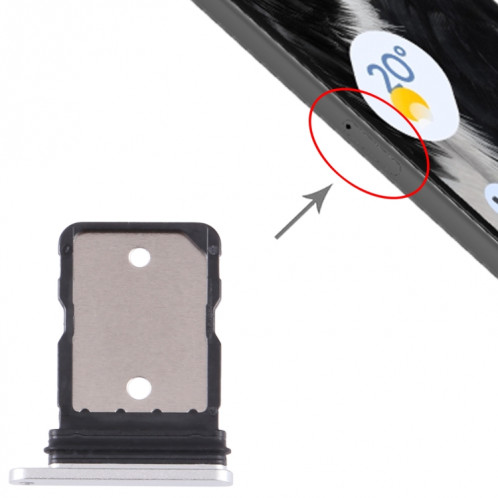 Pour Google Pixel 7 Plateau de carte SIM d'origine avec broche SIM (argent) SH694S1294-04