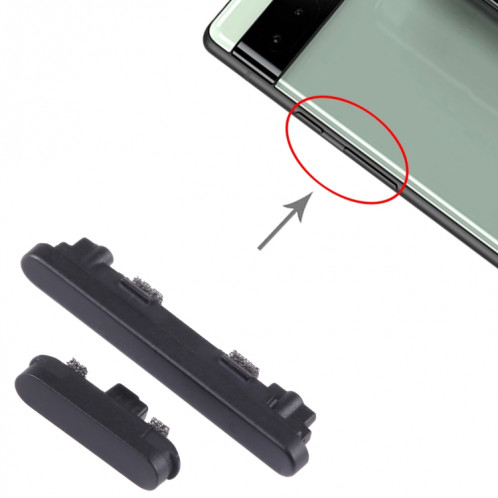 Pour bouton d'alimentation Google Pixel 6A + bouton de contrôle du volume (noir) SH696B1796-04