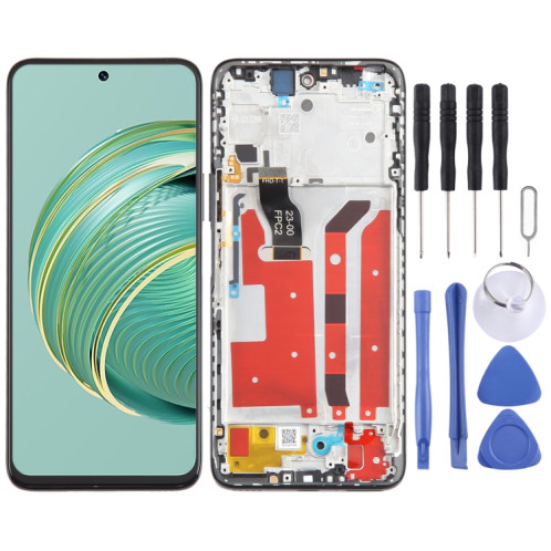 Pour Huawei Nova 10z Ensemble complet de numériseur d'écran LCD d'origine avec cadre (noir) SH771B1744-07