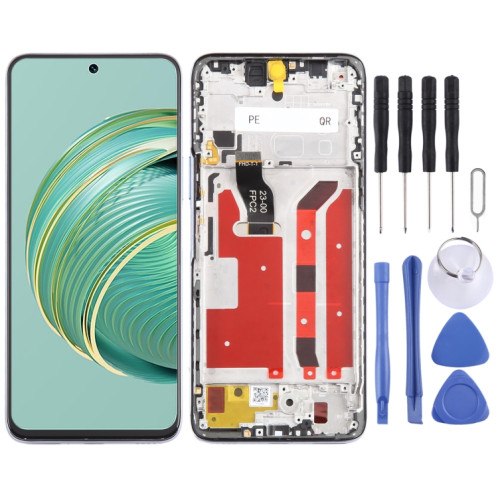 Pour Huawei Nova 10z Ensemble complet de numériseur d'écran LCD d'origine avec cadre (argent) SH771S1651-07