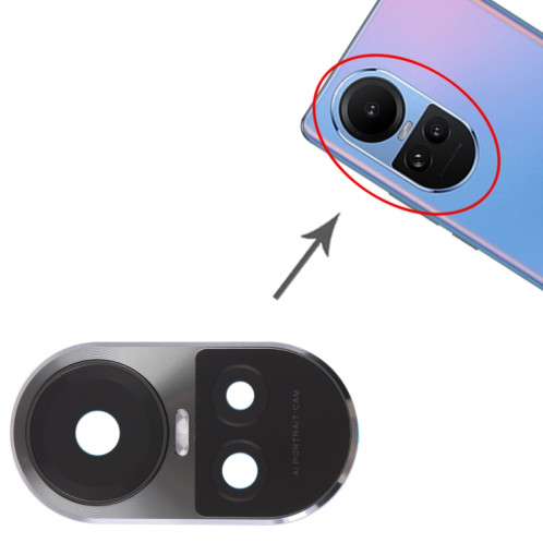 Pour OPPO Reno10 Pro Global Original Camera Lens Cover (Gris) SH779H485-04