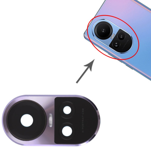 Pour OPPO Reno10 Pro Global Original Camera Lens Cover (Violet) SH779P457-04