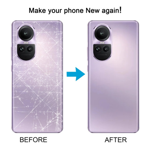 Pour OPPO Reno10 Pro Global Couvercle arrière de batterie d'origine avec couvercle d'objectif d'appareil photo (violet) SH81PL266-07