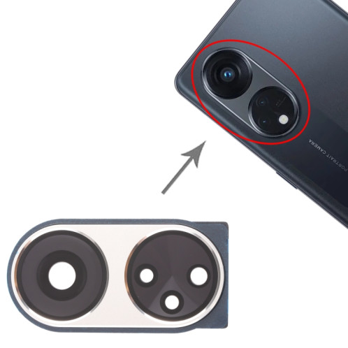 Pour OPPO Reno8 T 5G Couvercle d'objectif d'appareil photo d'origine (or) SH782J1841-04