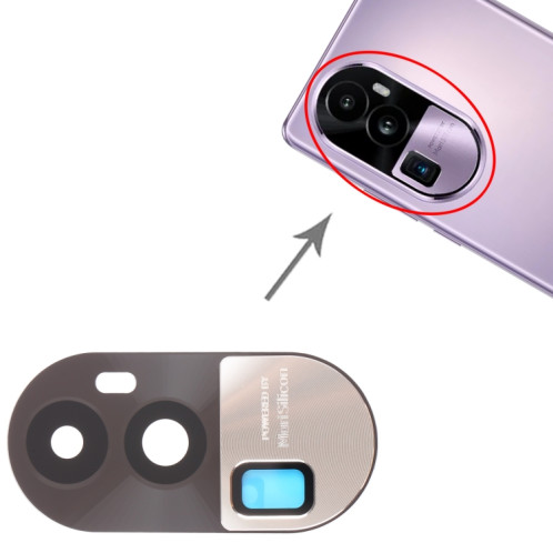 Pour OPPO Reno10 Pro + cache-objectif d'appareil photo d'origine (or) SH783J422-04