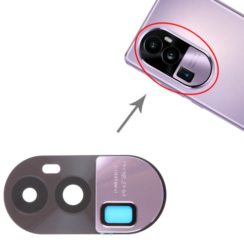 Pour OPPO Reno10 Pro + cache-objectif d'appareil photo d'origine (violet) SH783P1661-04