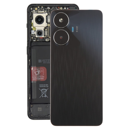 Pour Realme C55 couvercle arrière de batterie d'origine avec couvercle d'objectif d'appareil photo (noir) SH84BL365-07
