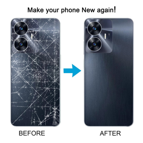 Pour Realme C55 couvercle arrière de batterie d'origine avec couvercle d'objectif d'appareil photo (noir) SH84BL365-07