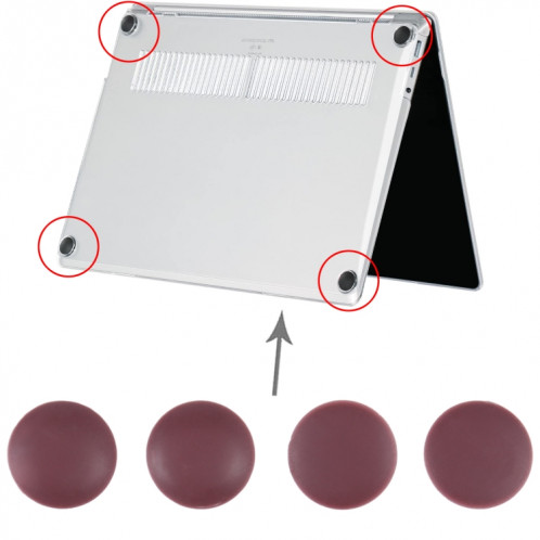 Pour Microsoft Surface Laptop 1/2 1769 13,5 pouces 4 en 1 tapis en caoutchouc pour boîtier inférieur (rouge) SH788R668-04