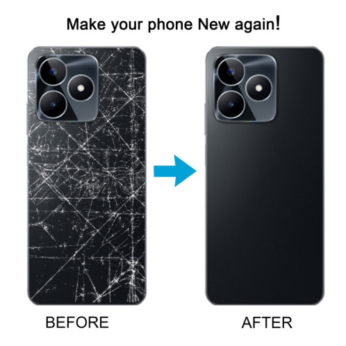 Pour Realme C53 Couvercle arrière de batterie d'origine avec couvercle d'objectif d'appareil photo (noir) SH47BL124-07