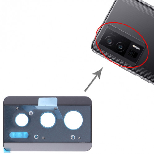 Cadre d'objectif de caméra arrière d'origine pour Xiaomi Redmi K60E (noir) SH876B1502-00