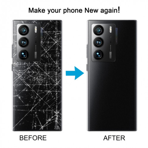 Pour ZTE Axon 40 Ultra A2023P Couvercle arrière de la batterie avec couvercle d'objectif d'appareil photo (noir) SH26BL667-07