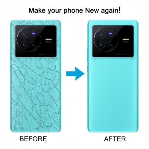Pour Vivo X80 OEM Matériau en verre Couvercle arrière de la batterie (Bleu) SH43LL1199-07