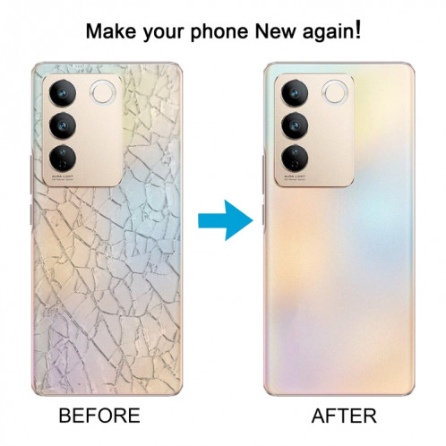 Pour Vivo S16 OEM Matériau en verre Couvercle arrière de la batterie (Noir) SH45BL1799-07