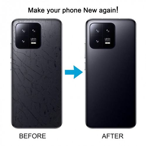 Pour Xiaomi 13 OEM Matériau en verre Couvercle arrière de la batterie (Noir) SH49BL1926-07