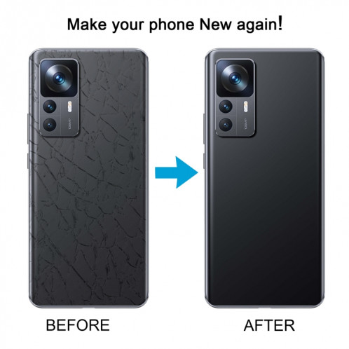 Pour Xiaomi 12T OEM Matériau en verre Couvercle arrière de la batterie (Noir) SH51BL829-07