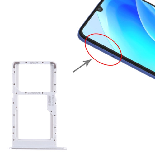 Pour Huawei nova Y70 Plus Plateau pour carte SIM + SIM / Micro SD (Argent) SH167S1910-04