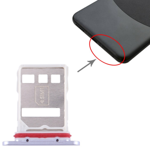 Pour Huawei Mate 60 Plateau de carte SIM + NM (Violet) SH168P260-04