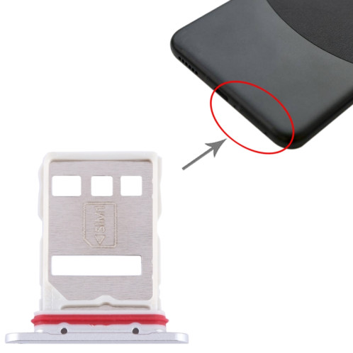 Pour Huawei Mate 60 Plateau pour carte SIM + NM (Argent) SH168S411-04