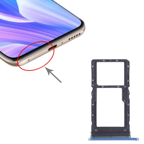 Pour Huawei Enjoy 30 Plus Plateau pour carte SIM + SIM / Micro SD (Bleu) SH173L23-04