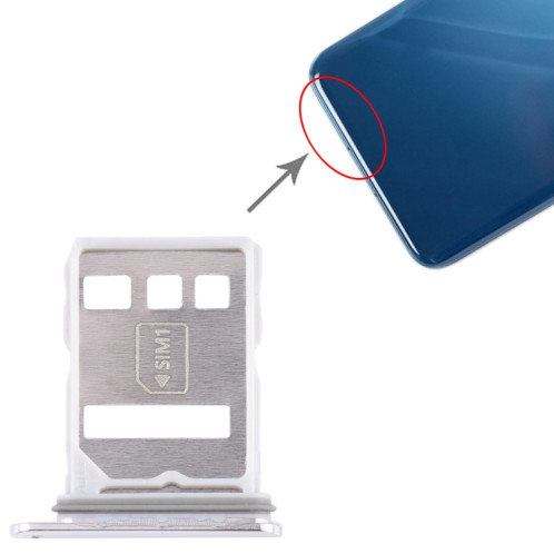 Pour Huawei P60 Art Plateau de carte SIM + NM (Argent) SH181S403-04