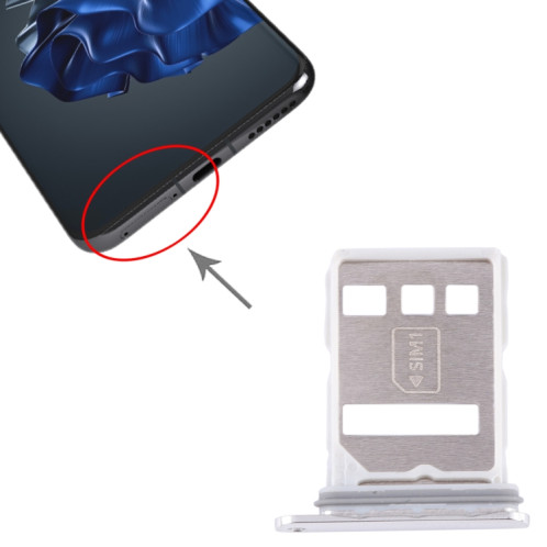 Pour Huawei P60 Pro Plateau pour carte SIM + NM (Argent) SH184S1911-04