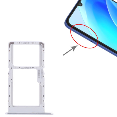 Pour Huawei nova Y70 Plateau pour carte SIM + SIM / Micro SD (Argent) SH194S669-04