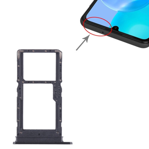 Pour Honor X5 Plus Plateau pour carte SIM + SIM / Micro SD (Noir) SH213B421-04