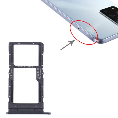 Pour Honor Play 20A SIM + SIM / Micro SD Card Tray (Noir) SH223B1776-04