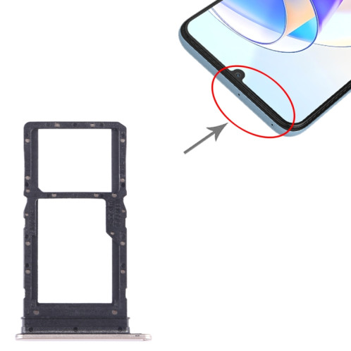 Pour Honor X7a Plateau pour carte SIM + SIM / Micro SD (Or) SH244J892-04