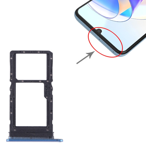 Pour Honor X7a Plateau pour carte SIM + SIM / Micro SD (Bleu) SH244L255-04