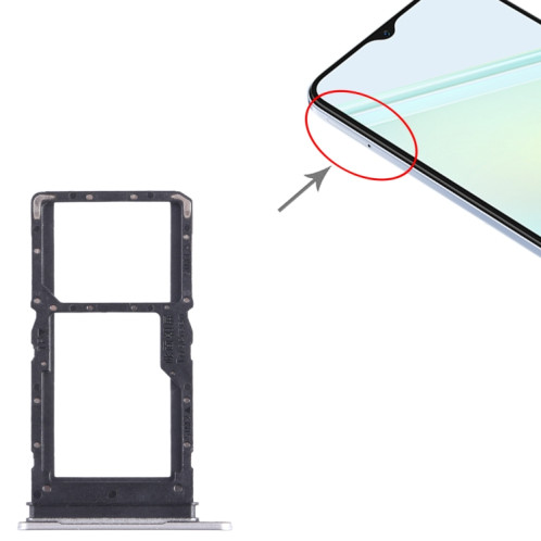Pour Honor Play6C SIM + SIM / Micro SD Card Tray (Argent) SH258S1740-04