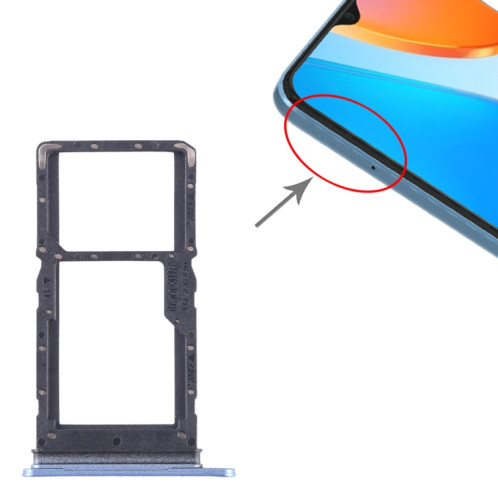 Pour Honor X6 SIM + SIM / Micro SD Card Tray (Bleu) SH261L179-04