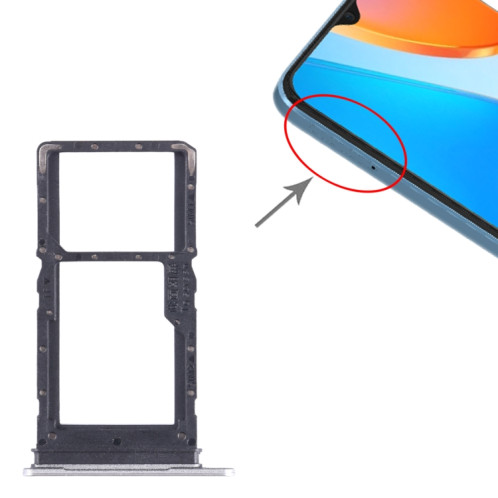 Pour Honor X6 SIM + SIM / Micro SD Card Tray (Argent) SH261S75-04