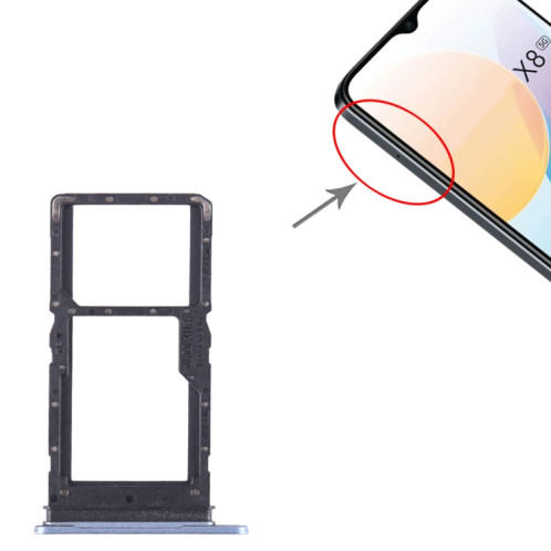 Pour Honor X8 5G SIM + SIM / Micro SD Card Tray (Bleu) SH269L872-04