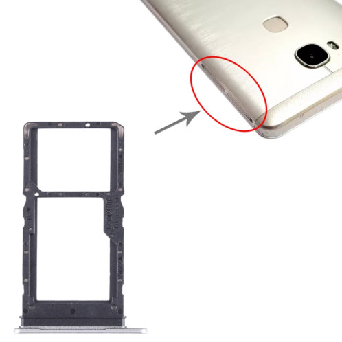 Pour Honor X5 Plateau pour carte SIM + SIM / Micro SD (Argent) SH275S73-04