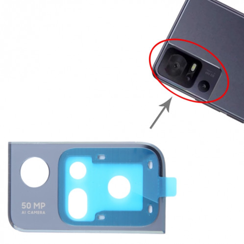 Cadre d'objectif de caméra arrière d'origine pour TCL 40 SE (noir) SH309B1378-04