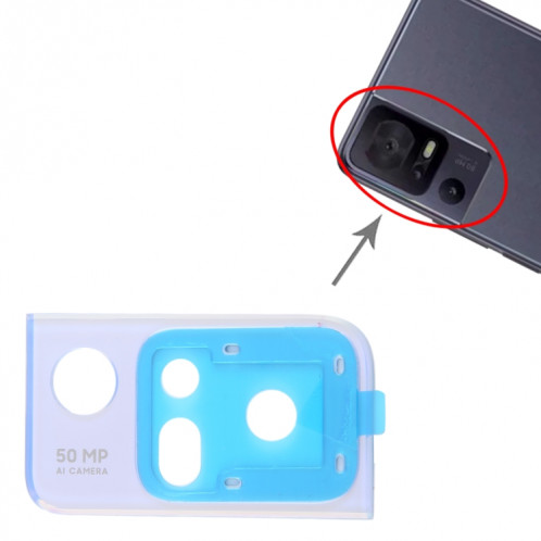 Cadre d'objectif de caméra arrière d'origine pour TCL 40 SE (bleu) SH309L1845-04