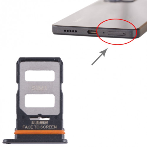 Pour Xiaomi Poco X5 Pro Plateau de carte SIM + Plateau de carte SIM (Noir) SH365B709-04
