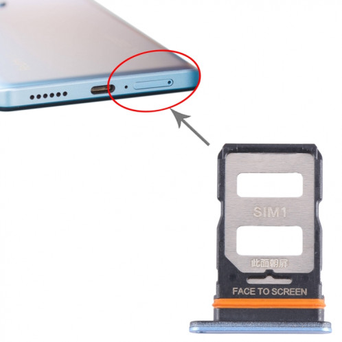 Pour Xiaomi Redmi Note 12 Pro+ 5G Plateau pour carte SIM + Plateau pour carte SIM (Bleu) SH366L460-04