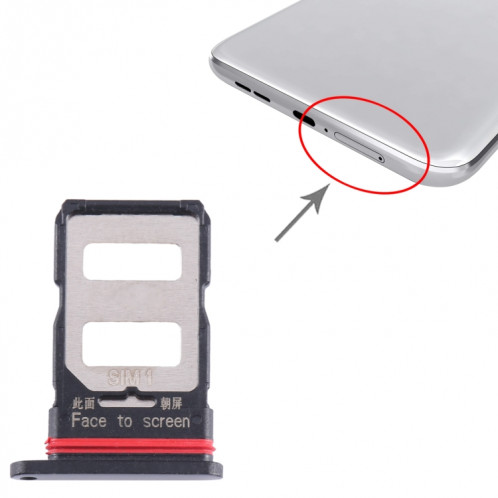 Pour Xiaomi Redmi K60e Plateau de carte SIM + Plateau de carte SIM (Noir) SH370B1528-04