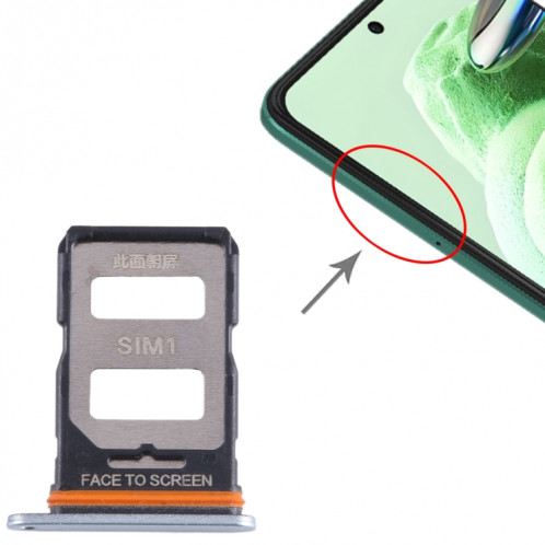 Pour Xiaomi Redmi Note 12 Turbo Plateau de carte SIM + Plateau de carte SIM (Argent) SH374S767-04