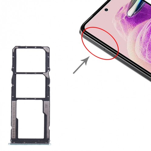 Pour Xiaomi Redmi Note 12s Plateau de carte SIM + Plateau de carte SIM + Plateau de carte Micro SD (Vert) SH376G1371-04
