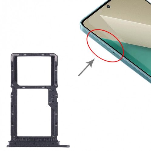 Pour Xiaomi Note 13 Plateau de carte SIM + Plateau de carte SIM / Micro SD (Noir) SH386B846-04